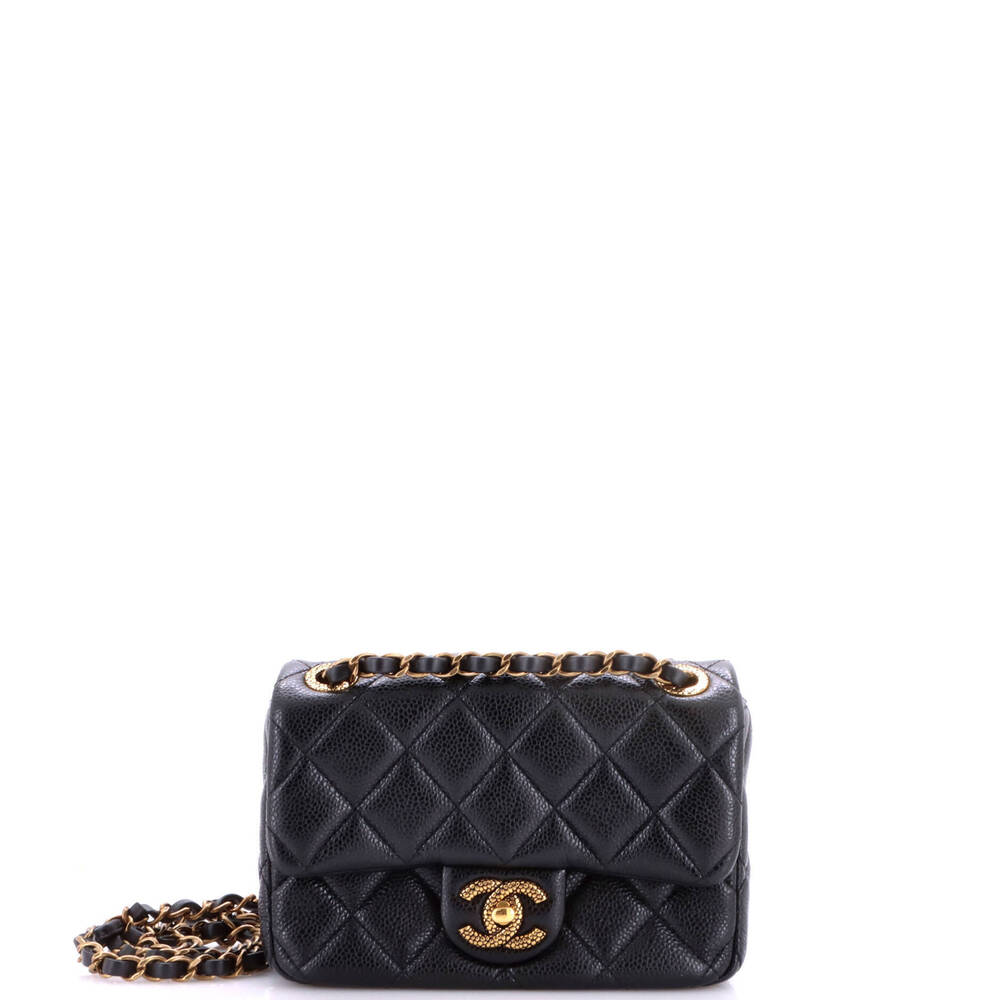 Chanel Mini Textured CC Classic Single Flap Bag